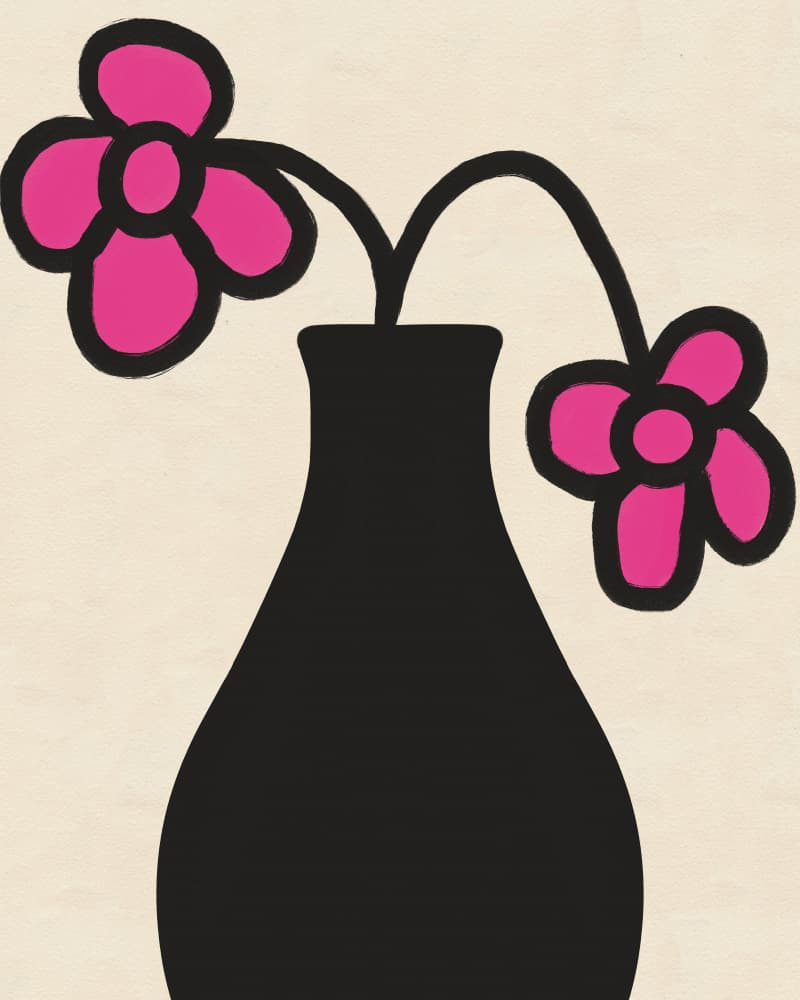 Modern Pink Floral Vase by Deepthi s — canvas wall art