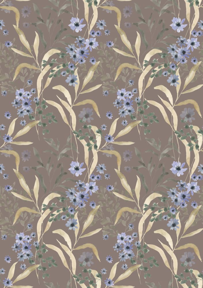 Soft Blue Floral Pattern by Linda Sitniece — canvas wall art