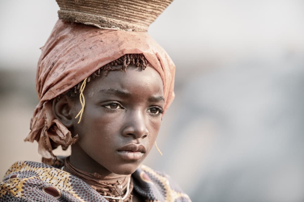Pensive African Girl by Tori E Bohn — canvas wall art