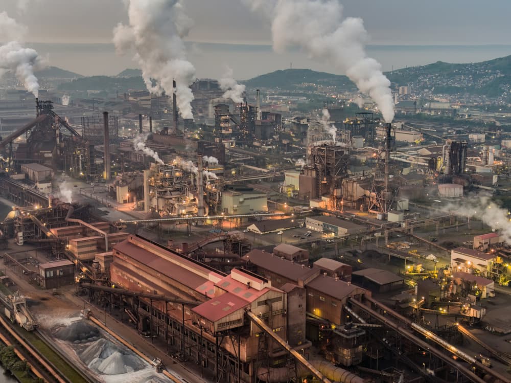 Industrial Dusk Landscape by Kobayashi Tetsurou — canvas wall art
