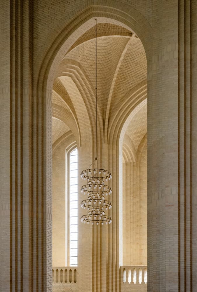 Church Arches And Chandelier by Linda Wride — canvas wall art