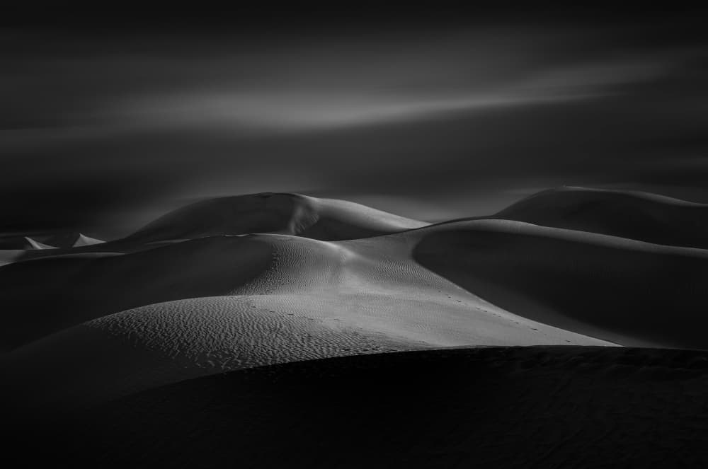 Monochrome Desert Dunes by Dennis Zhang — canvas wall art