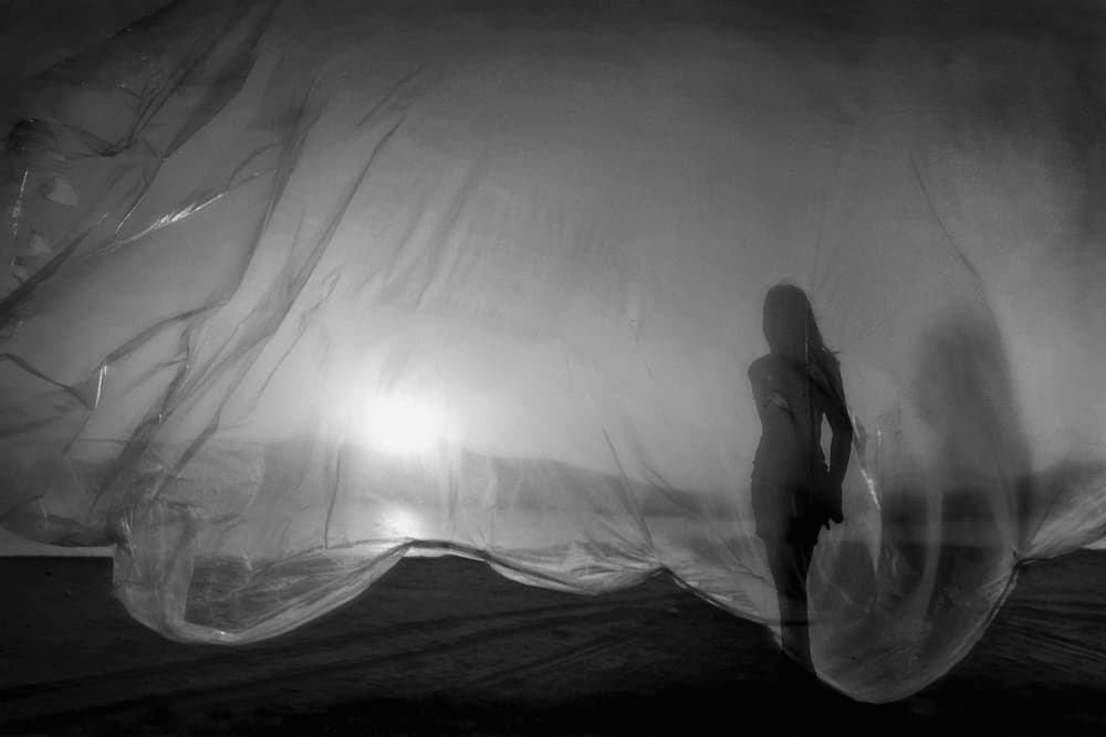 Ethereal Fabric Silhouette by Ekkachai Khemkum — canvas wall art