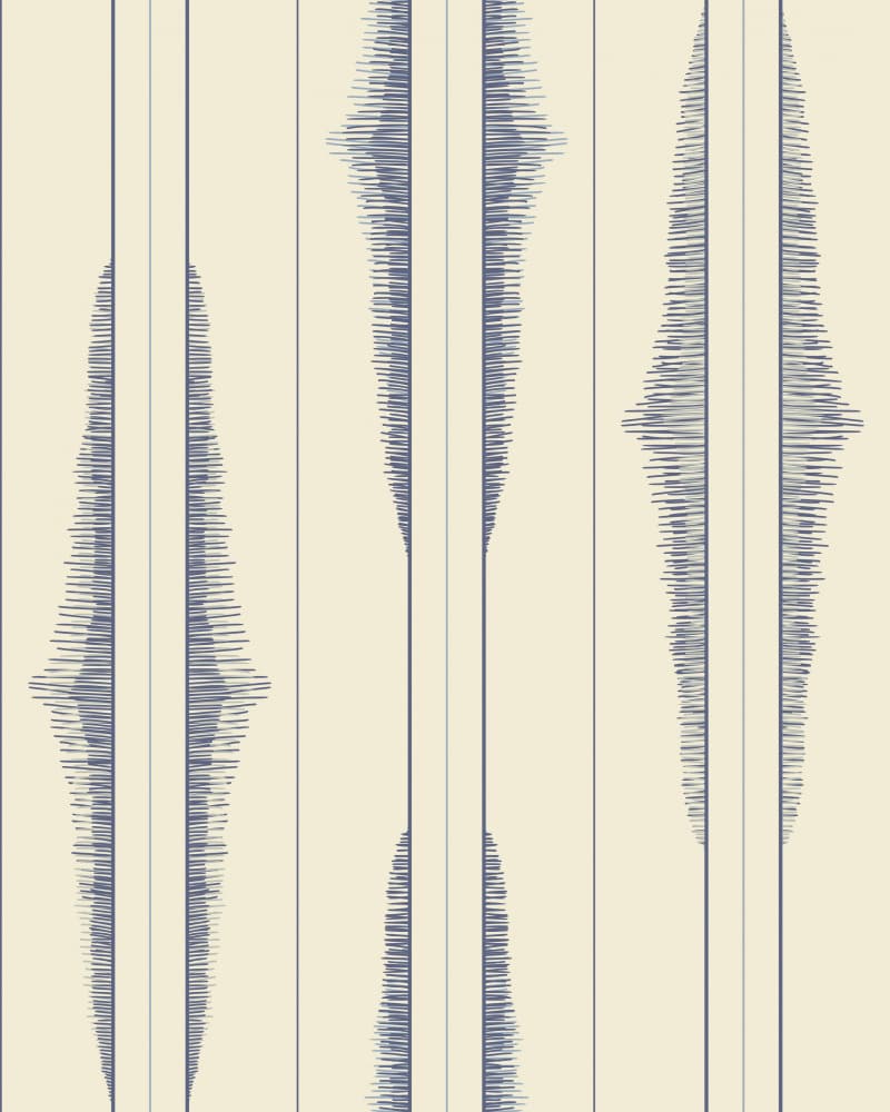 Indigo Feathered Pattern by Annick — canvas wall art