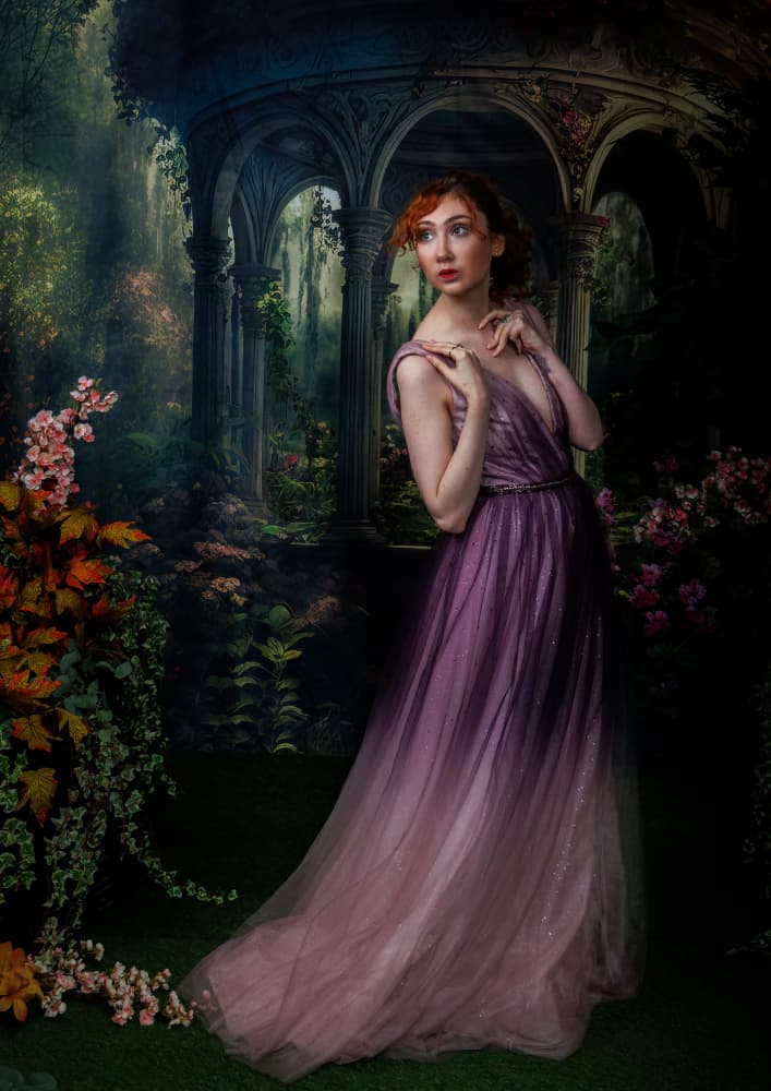 Woman in Enchanted Garden by David Bennion — canvas wall art
