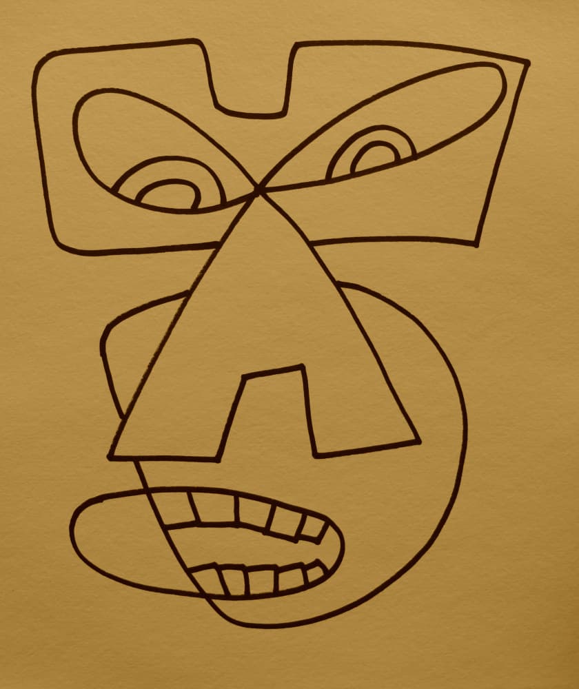 Expressive Line Art Face by Santhosh ch — canvas wall art