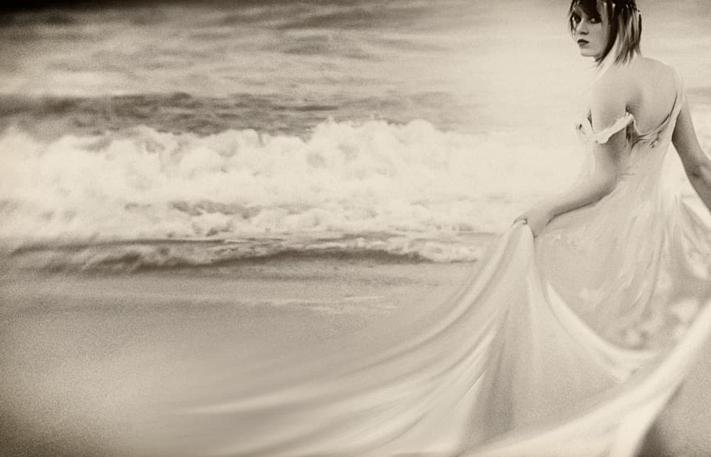 Vintage Beach Bride by Charlaine Gerber — canvas wall art