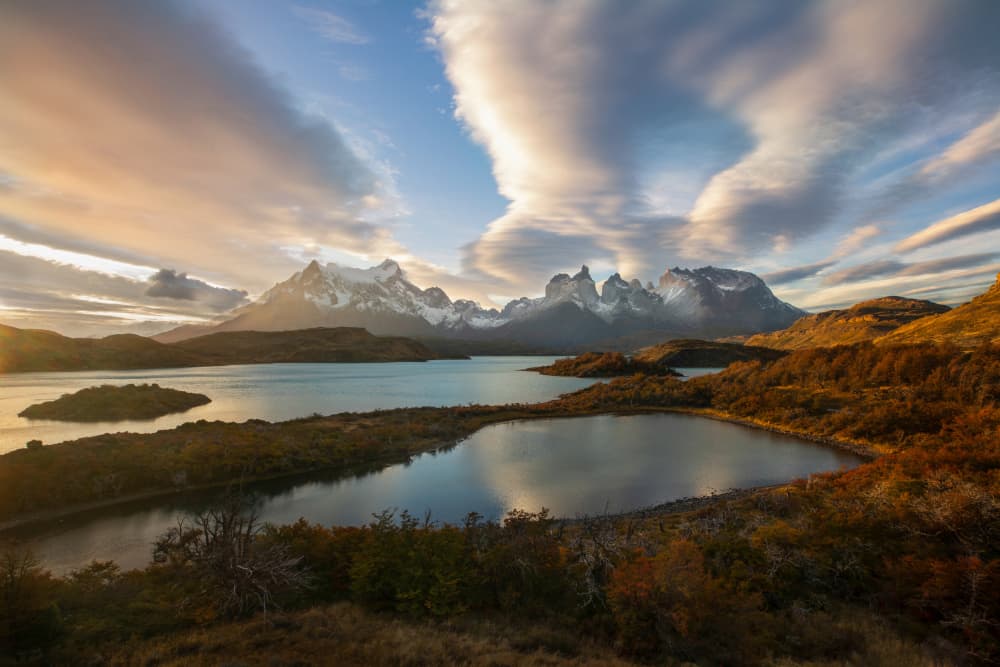 Golden Hour Mountain Lake by Dennis Zhang — canvas wall art