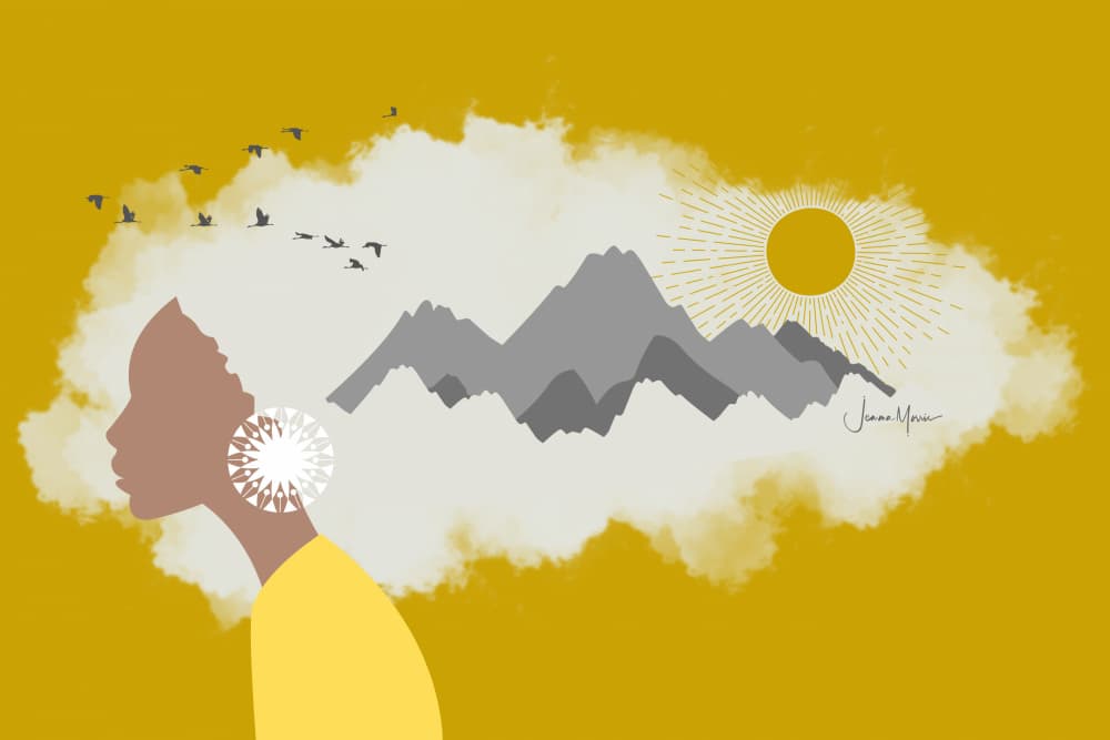 Woman's Mountain Dreams by Jemma Morris — canvas wall art