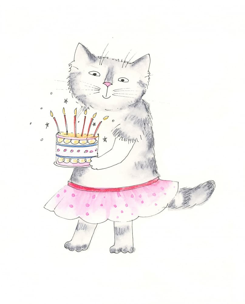 Cake Kitty Celebration by Isabelle Brent — canvas wall art