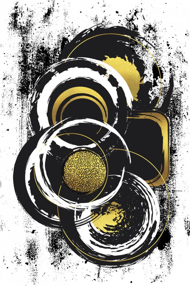 Black Gold Abstract Strokes by Melanie Viola — canvas wall art