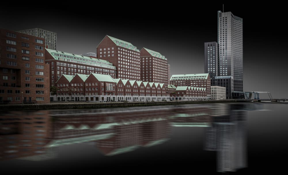 Modern City Reflections by Jörg Vollrath — canvas wall art