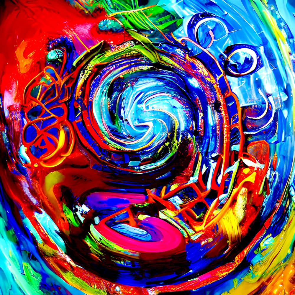 Vibrant Swirl of Colors by mnemonixART — canvas wall art