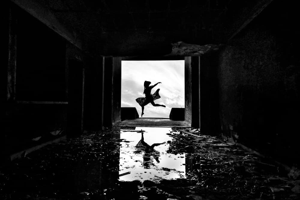 Freedom Jump Reflection by Paulo Medeiros — canvas wall art