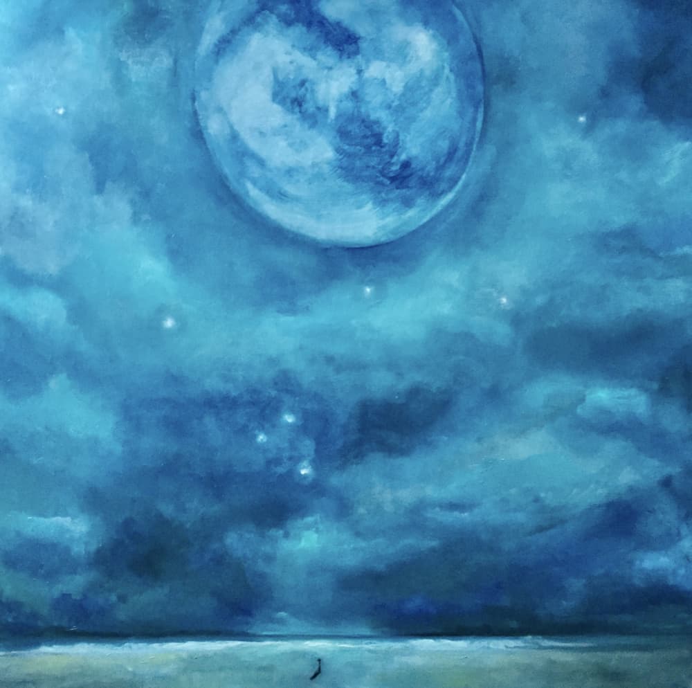Alone in the Night Sky by Alexandra Higgins — canvas wall art