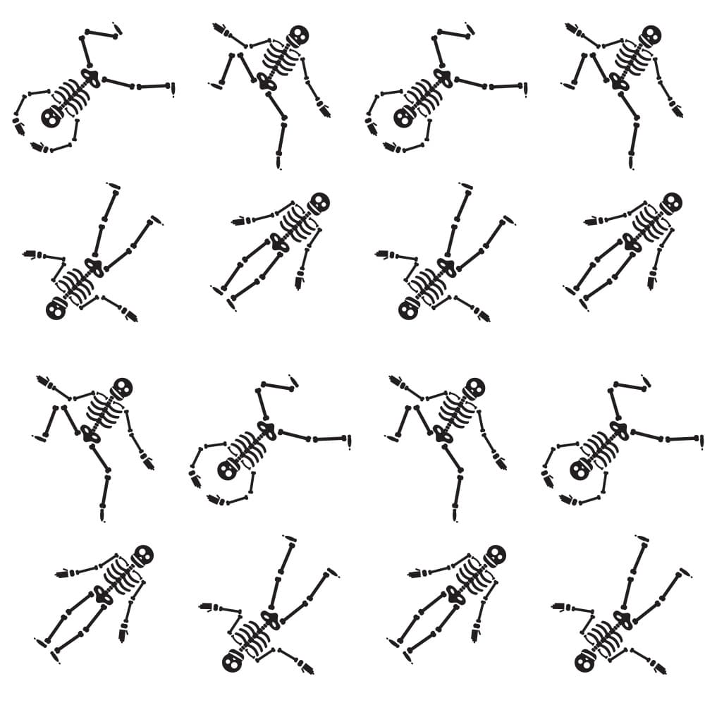 Dancing Skeletons Pattern by Marika Barsrsind β canvas wall art