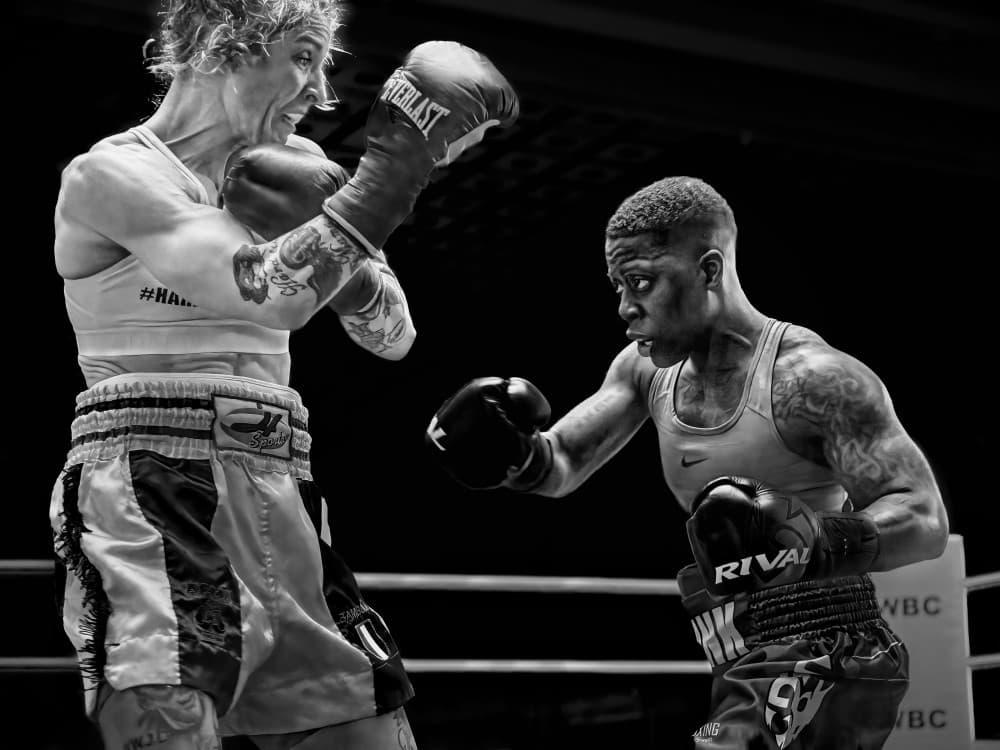 Intense Boxing Action by Steven Zhou — canvas wall art