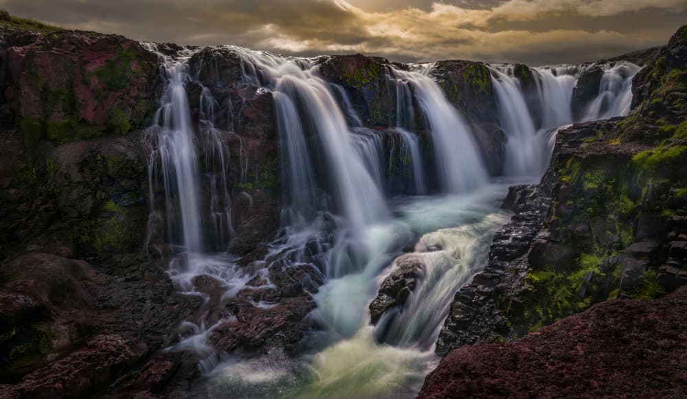 Dramatic Waterfalls Flow by Kenneth-Wei Zeng — canvas wall art