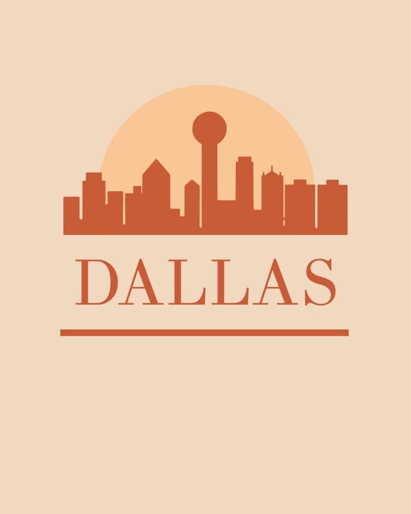 Dallas Sunset Skyline by Emiliano Deificus — canvas wall art