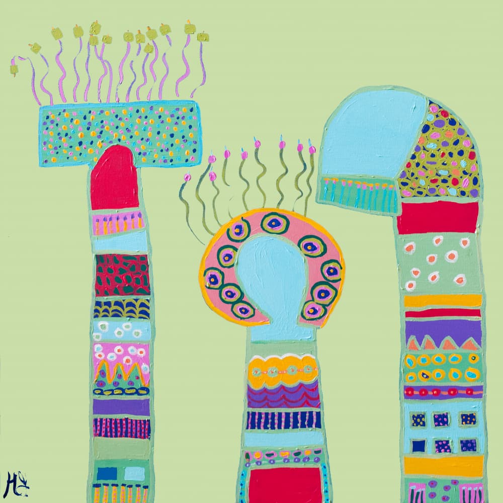 Whimsical Patterned Figures by Helen Joynson — canvas wall art