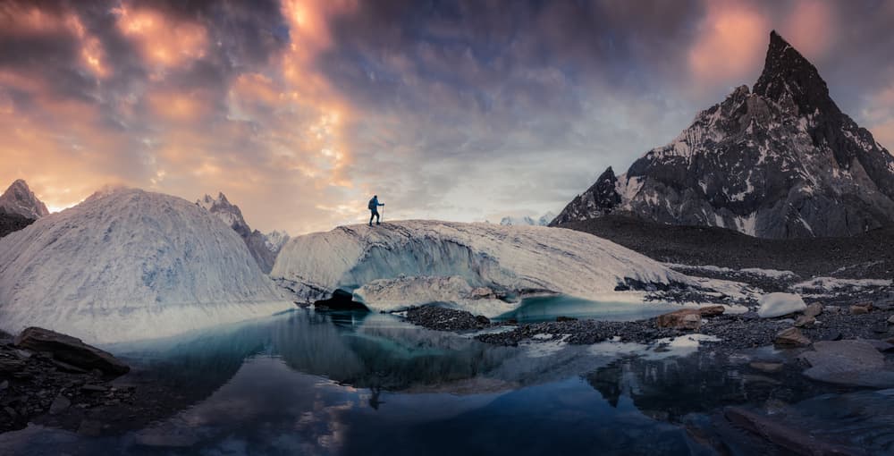 Alpine Glacier Dawn by qiye — canvas wall art