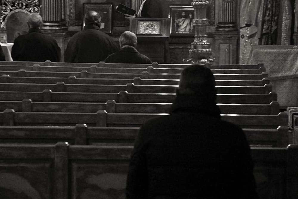 Silent Church Worship by Nicoleta Gabor — canvas wall art
