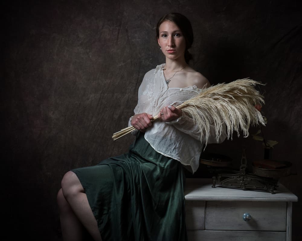 Woman Holding Pampas Grass by Christian Kurz — canvas wall art