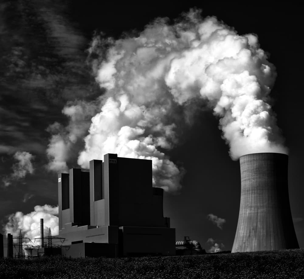 Industrial Smoke Rising by Hans-Wolfgang Hawerkamp — canvas wall art