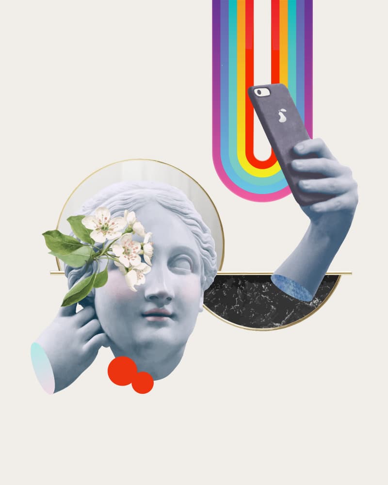 Ancient Modern Selfie by Uma Gokhale — canvas wall art