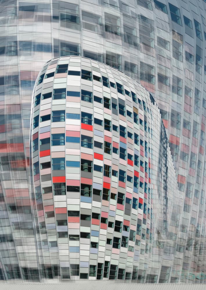 Curved Colorful Facade by Greetje van Son — canvas wall art