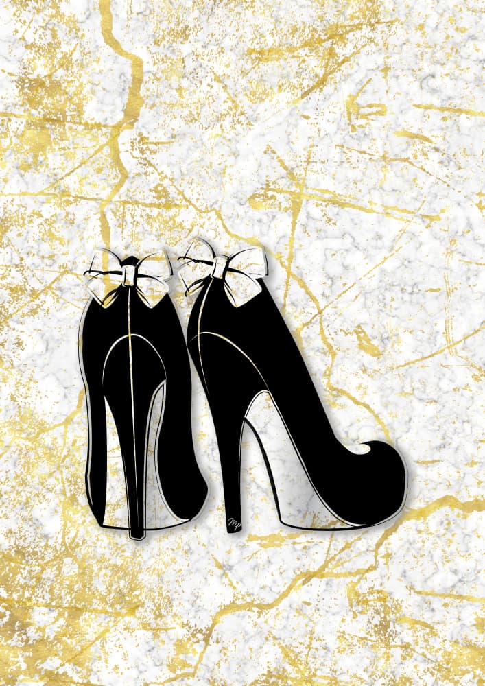 Golden Glamour Heels by Martina — canvas wall art