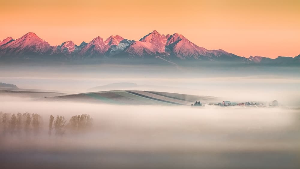 Misty Mountain Sunrise by Peter Svoboda MQEP — canvas wall art