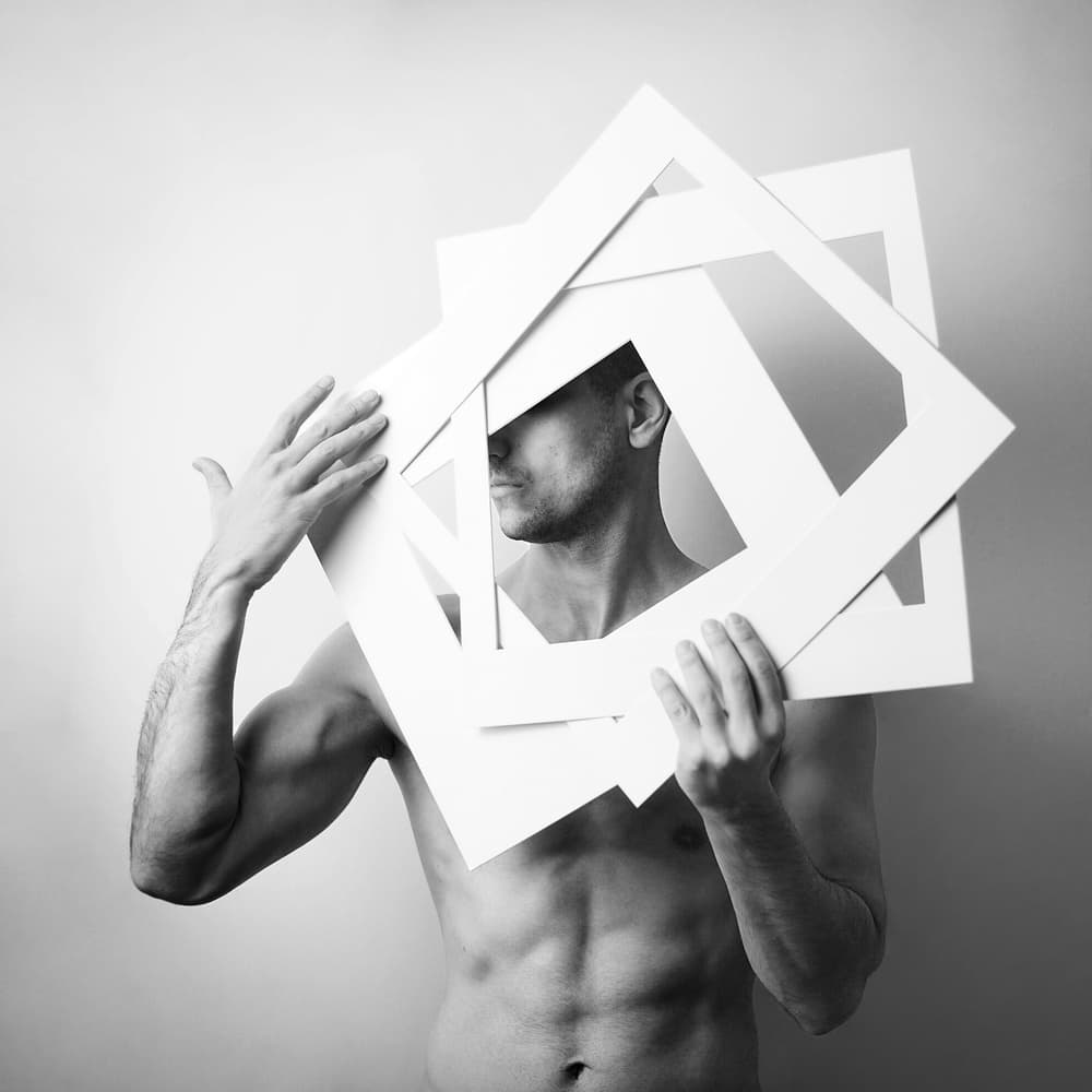 Abstract Man in Frames by Bobby Kostadinov — canvas wall art