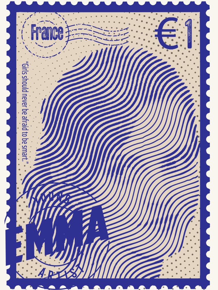Smart Girl Stamp Design by Doa Project — canvas wall art