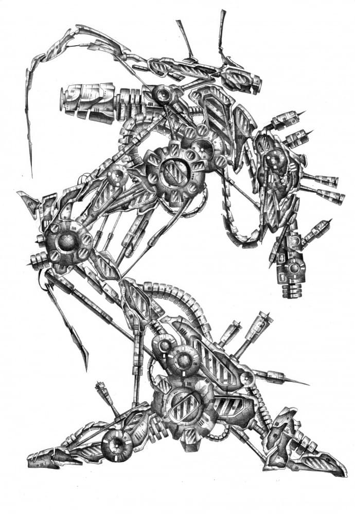Intricate Mechanical Design by Kulik — canvas wall art