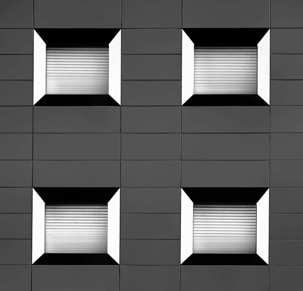 Symmetrical Building Windows by Hans-Wolfgang Hawerkamp — canvas wall art