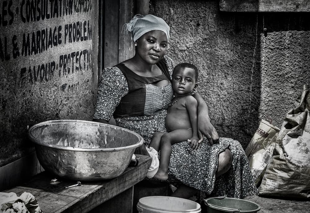 African Mother and Child by Joxe Inazio Kuesta Garmendia — canvas wall art