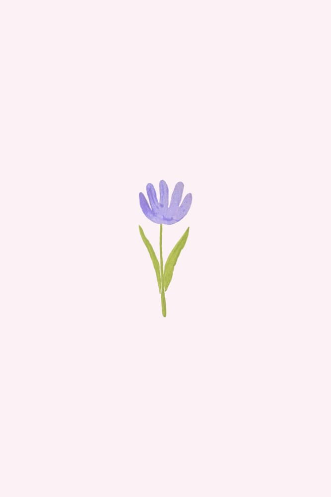 Minimalist Lavender Bloom by Karen Menzenbach — canvas wall art
