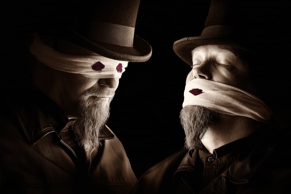 Dark Symbolic Men by Petri Damstén — canvas wall art