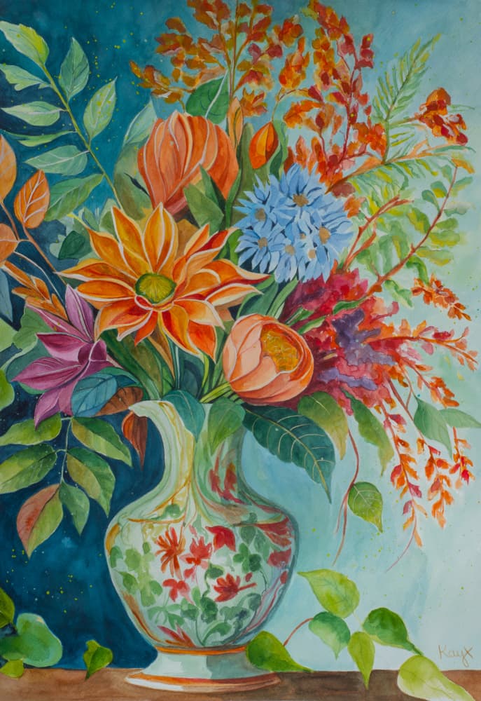 Vibrant Flower Bouquet by Kay Shanley — canvas wall art