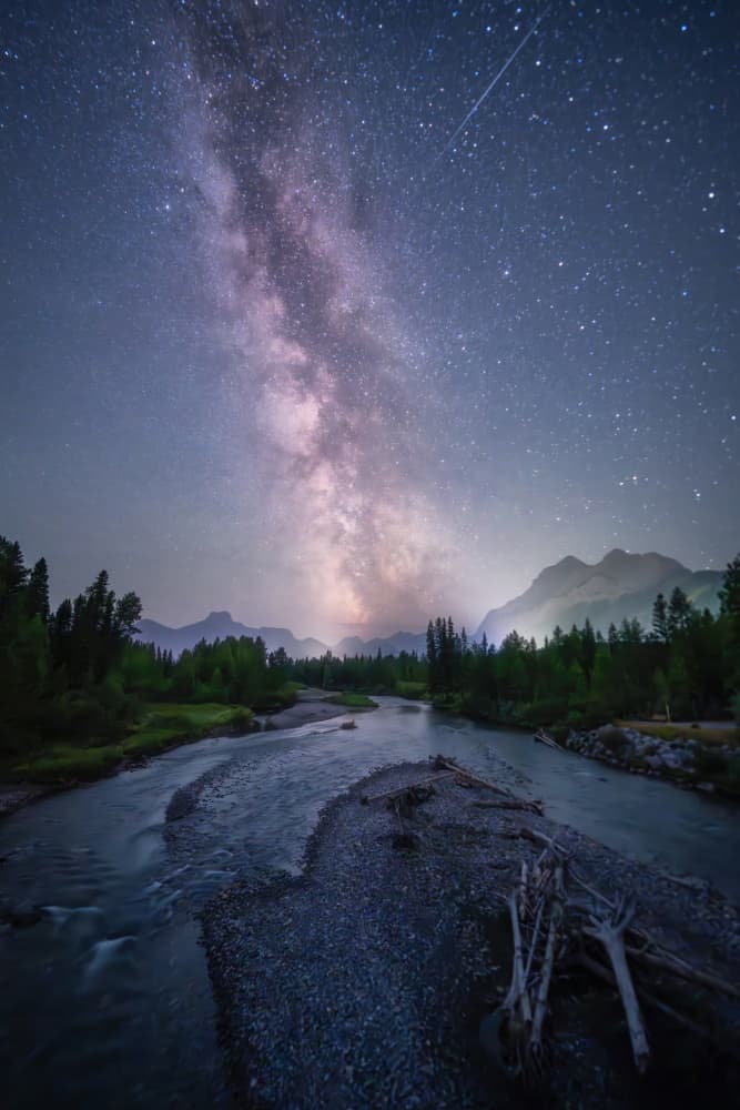Starry Night River Flow by Yongnan Li (李永男) — canvas wall art