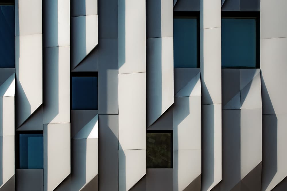 Modern Geometric Facade by Linda Wride — canvas wall art