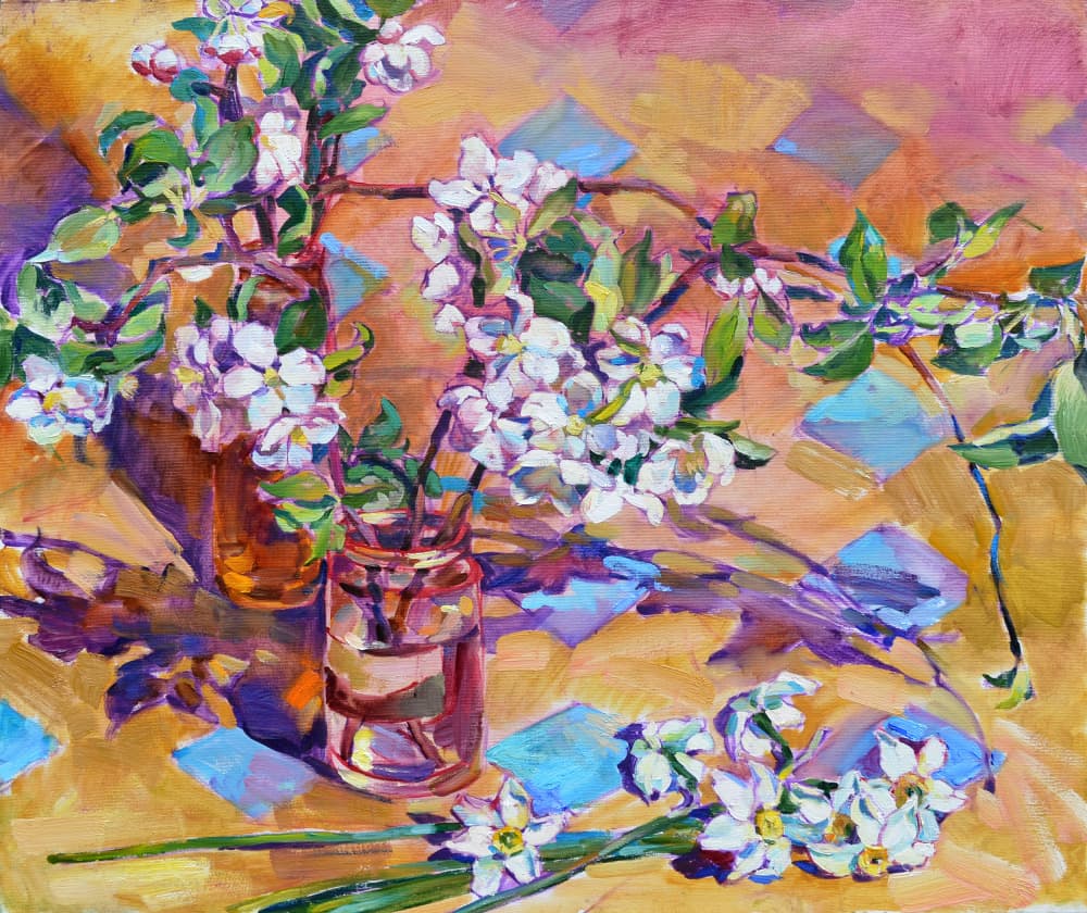Spring Blossoms And Daffodils by Andrii Kutsachenko — canvas wall art