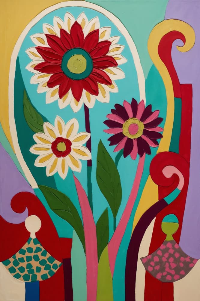 Colorful Abstract Flowers by The Art Concept — canvas wall art