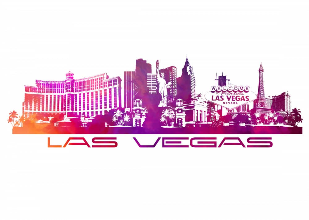 Vibrant Las Vegas Skyline by Justyna Jaszke — canvas wall art