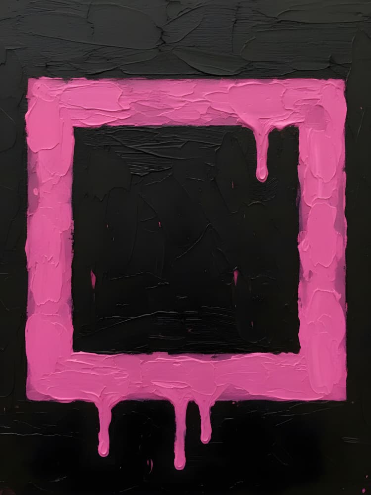 Dripping Pink Square by HUGO — canvas wall art