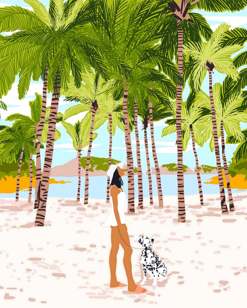 Tropical Beach Walk by Uma Gokhale — canvas wall art