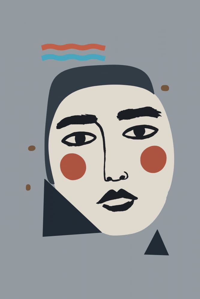 Serene Abstract Portrait by cartissi — canvas wall art