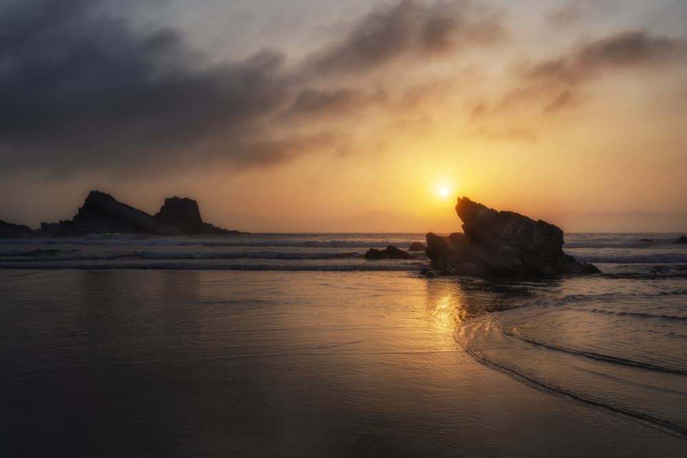 Golden Beach Sunset by Oskar Baglietto — canvas wall art