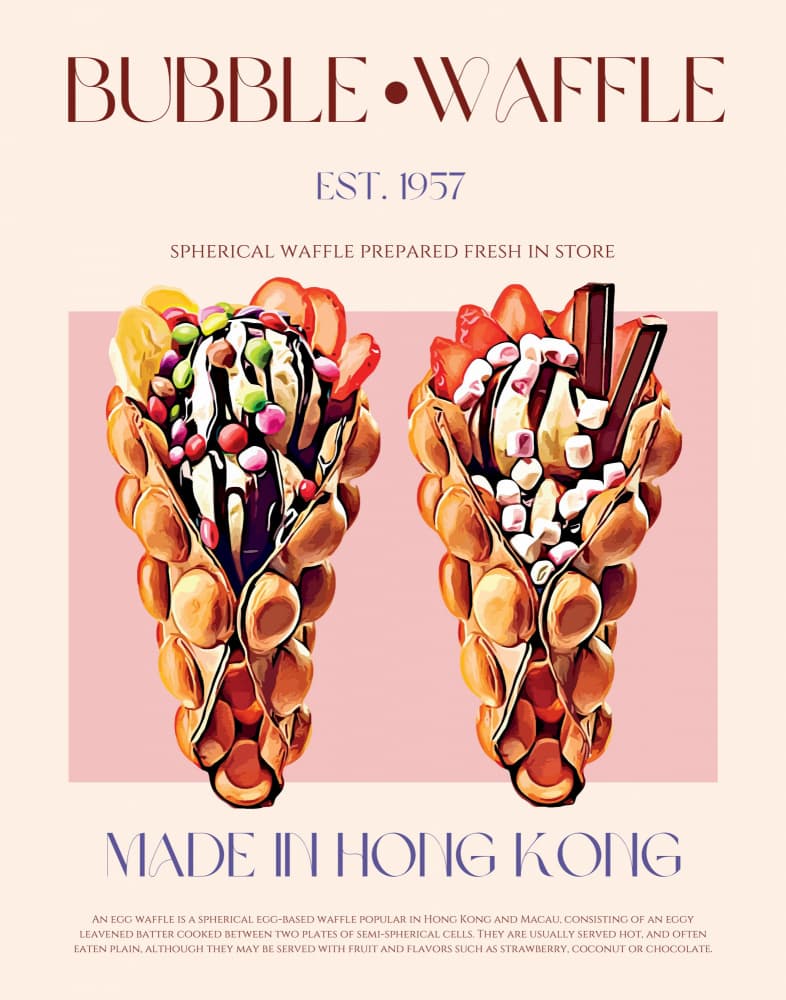 Bubble Waffle Delights by Nazma Khokhar — canvas wall art